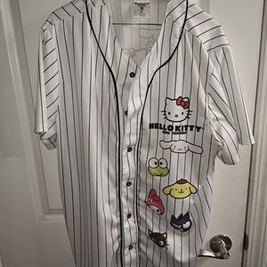 Official Sanrio Hello Kitty and Friends Pinstripe Baseball Jersey – Size XL